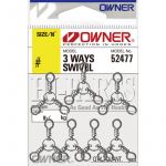 Вертлюг тройник Owner 3 Ways Swivel №8 11шт