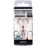 Крючок тройной BKK с опушкой Feathered Spear 21-SS (A-ET-6180) #8 (3шт) White
