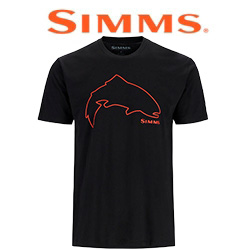 Simms Trout Outline T-Shirt, Black