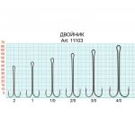 Крючок двойной с очень длинным цевьем Fish Season, №4/0, покрытие BN (уп. 3 шт.)