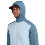 Термофутболка Simms Bugstopper Solarflex Hoody, Sky/Neptune, L