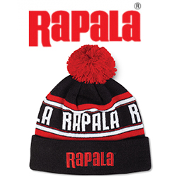 Rapala Шапка с помпоном черно-красно-белая