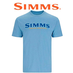 Simms Logo T-Shirt, Lt. Blue Heather