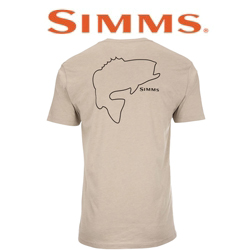 Simms Bass Outline T-Shirt, Khaki Heather