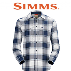 Simms Guide Flannel, Navy/White Dimensional Buffalo