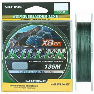 Леска плетёная Mifine Killer X8 PE 135m 50004-28