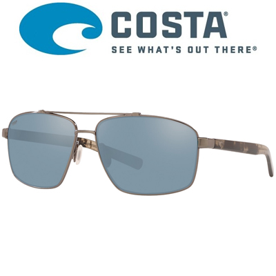 Costa Flagler 580P Brushed Gunmetal/Gray Silver Mirror 580P