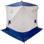Палатка зимняя куб "Следопыт" 2,1 х2,1 м,Oxford 210D PU 1000,S поПолу4,4 кв.м, цв. синий/белый с принт (PF-TW-26)