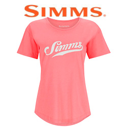 Simms Women's Script T-Shirt, Coral