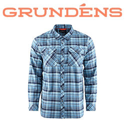 Grundens Dungeness Seawool Flannel Shirt, Captain's Black