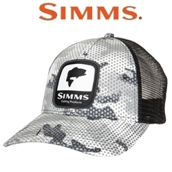 Simms Bass Patch Trucker, Hex Flo Camo Steel