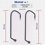 Джиг-головка Mustad 33311NP-BN, 120°, 6/0 (L - 70,5 мм с нижней петлей) - 10 гр. (2шт)