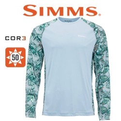 Simms SolarFlex LS Crewneck - Print, Slamdown Steel Blue