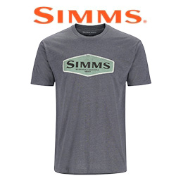 Simms Logo Frame T-Shirt, Titanium Heather