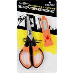 Ножницы для плетёнки Mikado Territory Braid Blades With Sharperer в чехле с точилкой, чёрно-оранж. (AMC-005)