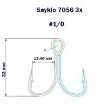Крючки тройные Saikyo 7056 TN 3X №1/0 (5шт)