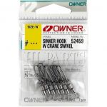 Застежка с вертлюгом Owner Sinker Hook W Crane №8 5шт