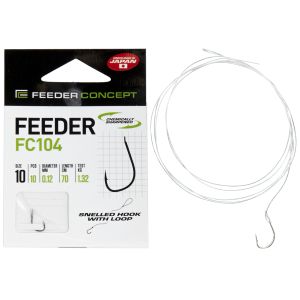 Крючки с поводком FC FEEDER сер. FC104 70см, разм.012, 0,12мм 10шт.