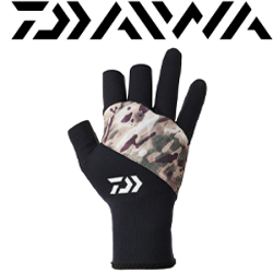 Daiwa DG-7624W Titanium Alpha Gloves 3 Pieces Cut (Water Multi Camo)