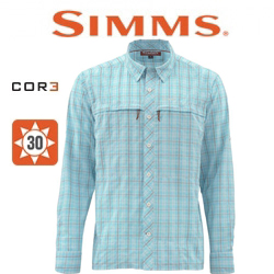 Simms Stone Cold LS Shirt, Teal Plaid
