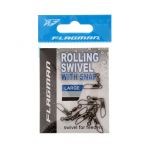 Застежка фидерная с вертлюгом Flagman Rolling Swivel Snap Black размер S 7шт