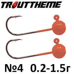Джиг-головка TroutTheme Красная №4
