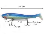 Стингер Контакт для силиконовых приманок 7х7 AFW 22-26 см, 2 тройника №3/0
