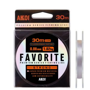 Леска Akkoi Favorite Strong 30m clear (прозрачная) 0,20 mm (4,65 kg)