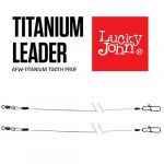 Поводки титановые Lucky John AFW Titanium оснащ. вертл. и застеж. 13кг 20см 2шт