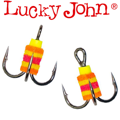 Lucky John Крючок-тройник с аккум. запаха набор