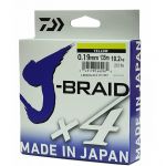 Леска плетеная Daiwa J-Braid X4 135m (флуор.-желтая) 0.25mm