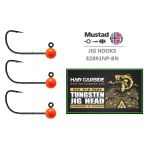 Вольфрамовая джиг-головка HAO CARBIDE на крючке Mustad 32891NP-BN #1/0, Fluo Orange, 4,6 мм, 0,97 гр.