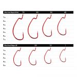 Крючки офсетные Yoshi Onyx Offset Hook Magna HD Red 1 (BN), красные,  (упак. 10шт.)