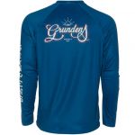 Футболка Grundens Solstrale Lightweight Crew Top, Deep Water Blue Print, L