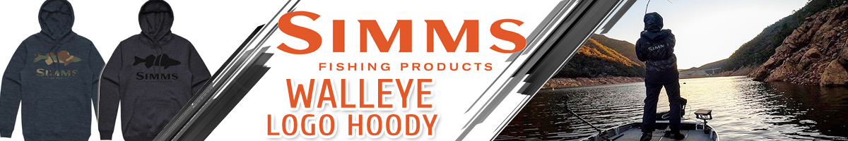 Simms Walleye Logo Hoody, Charcoal Heather