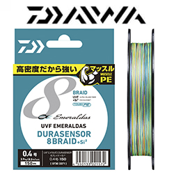 Daiwa UVF Emeraldas Dura Sensor 8Braid +Si² [10m x 3colors] 150m