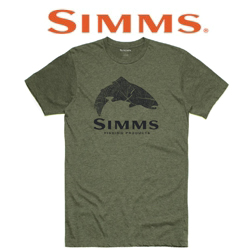 Simms Wood Trout Fill T-Shirt, Military Heather