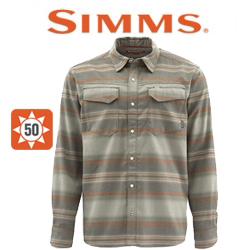 Simms Gallatin Flannel LS Shirt Dark Stone Stripe