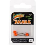 Джиг-головка Akara Trout Time Шар вольфрам 0,7 г. 4 мм. кр. № 4 Orange (3шт)