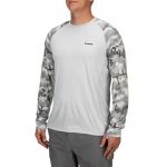 Термофутболка Simms SolarFlex LS Crewneck - Print, Hex Flo Camo Steel, L