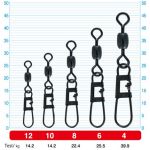 Застежка с вертлюгом Owner Snagless Snap w/Barrel Swivel №6 5шт