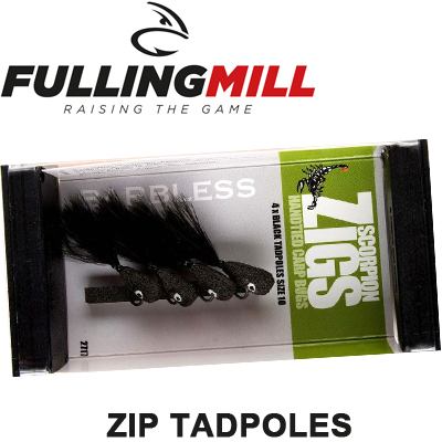 Fulling Mill Zip Tadpoles Black Barbed Selection