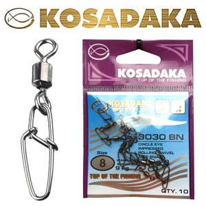 Kosadaka 3030BN Вертлюг роликовый с "Super hooked snap"
