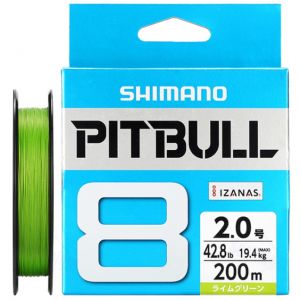 Шнур PE Shimano PL-M68R 200m PITBUL PE8 Green #2.0 (19.4 kg.)