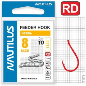 Крючок Nautilus Feeder Фидер червь 1134R № 8