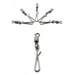 Вертлюг с форелевой застежкой Namazu Rolling Ribbed Swivel With Hanging Snap-A, цв. BN, р. 2, test-35 кг