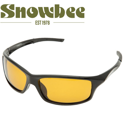 Snowbee Prestige Streamfisher Sunglasses Gloss Black Frame/Yellow Lens