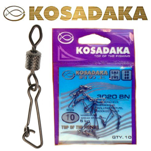Kosadaka 3020BN Вертлюг роликовый с "hooked snap"