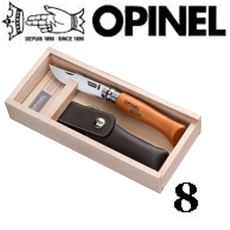Opinel №8 VRN Carbon Tradition в кейсе