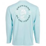 Футболка Grundens Tech Tee LS Shirt, Anchor Down Print  Aquatic, S
